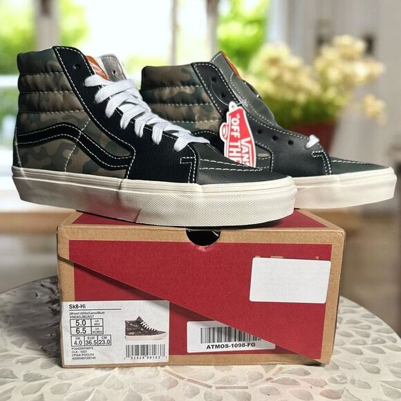 VANS Sk8-Hi Mixed Utility Camo Sneakers Woman’s 8 Men’s 6.5 New in Box - Picture 3 of 16